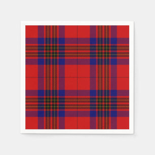 Leslie tartan red blue purple plaid paper napkins