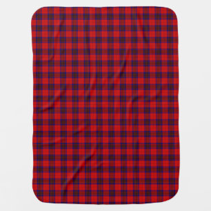 Leslie tartan red blue purple plaid swaddle blanket