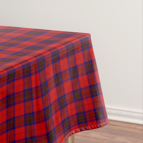 Leslie tartan red blue purple plaid tablecloth