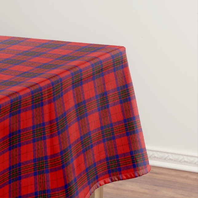 Leslie tartan red blue purple plaid tablecloth (In Situ)