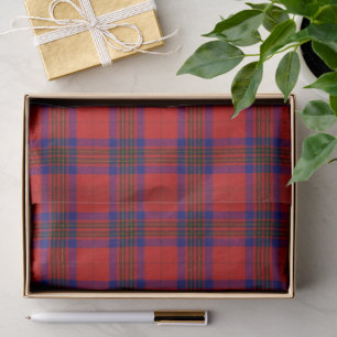 Leslie tartan red blue purple plaid tissue paper