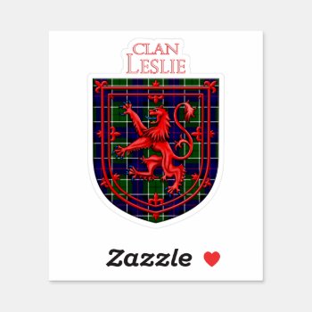 Leslie Tartan Scottish Plaid Lion Rampant Sticker by thecelticflame at Zazzle