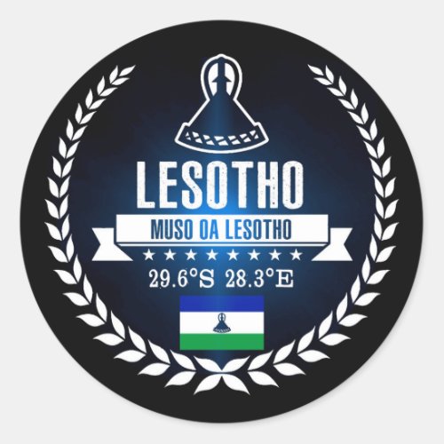Lesotho Classic Round Sticker