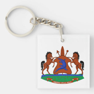 Lesotho coat arms flag country symbol heraldry emb keychain