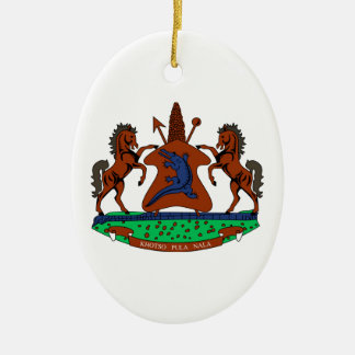 Lesotho Coat of Arms Ceramic Ornament