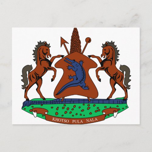 Lesotho Coat of Arms Postcard
