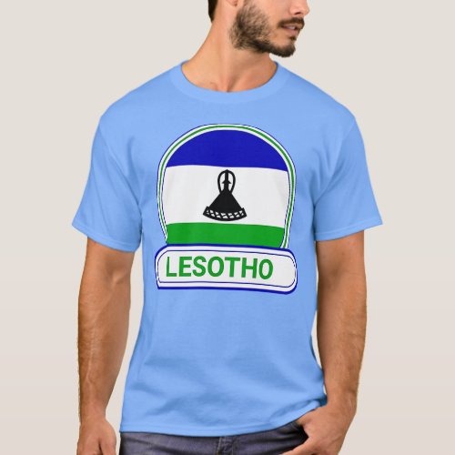 Lesotho Country Badge Lesotho Flag T_Shirt