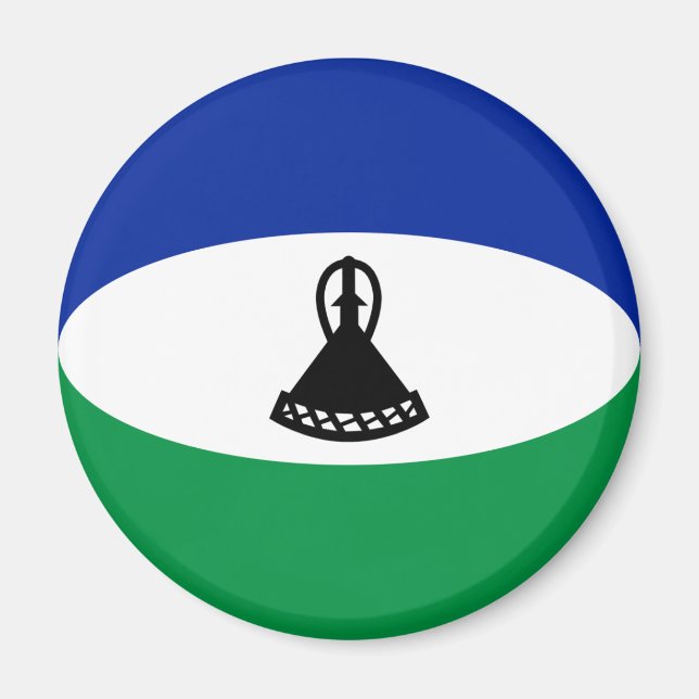 Lesotho Fisheye Flag Magnet (Front)