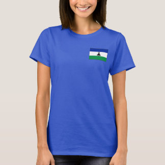 Lesotho Flag and Map dk T-Shirt