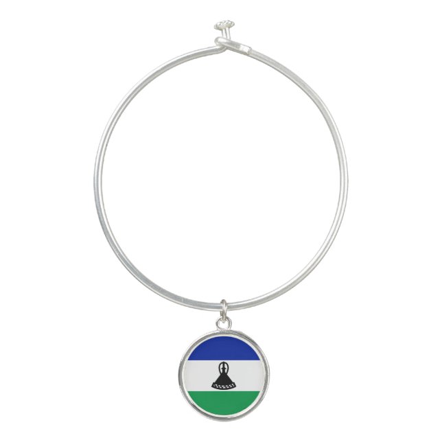 Lesotho Flag Bangle Bracelet (Front)
