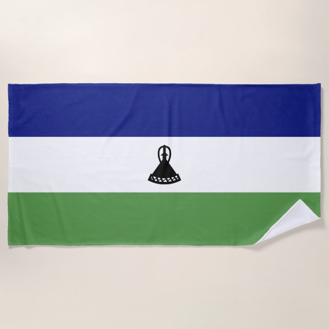 Lesotho flag beach towel (Front)