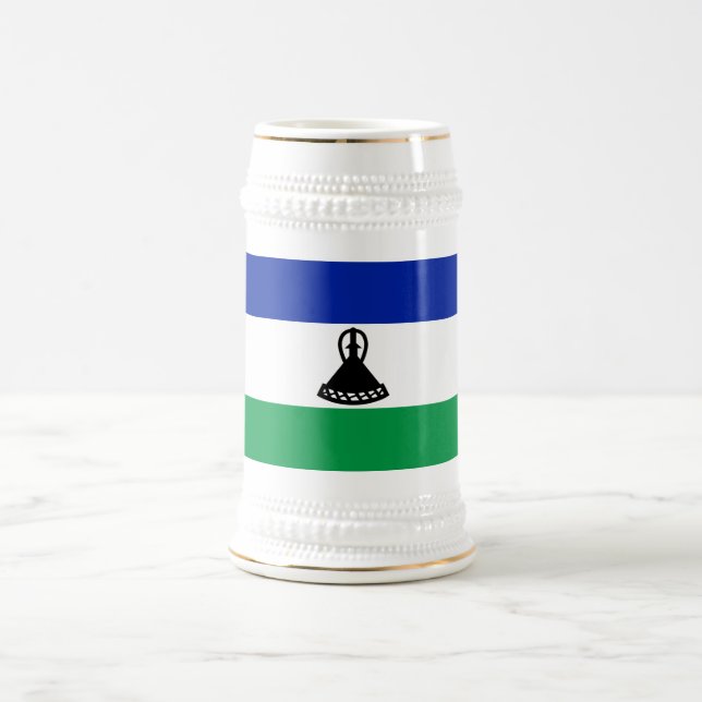 Lesotho Flag Beer Stein (Center)