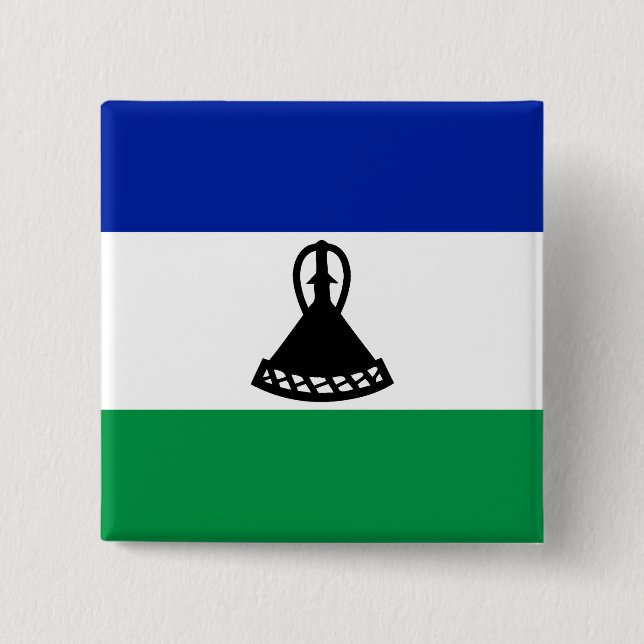 Lesotho Flag Button (Front)