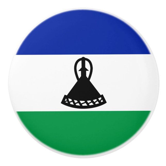 Lesotho Flag Ceramic Knob (Front)