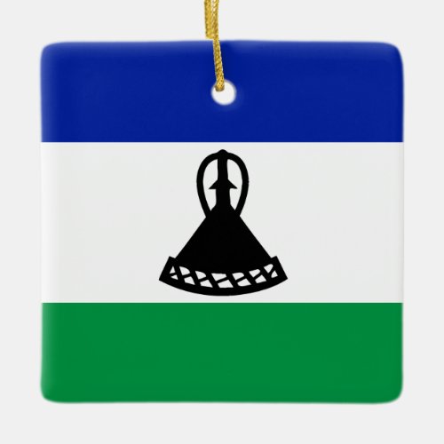 Lesotho Flag  Ceramic Ornament