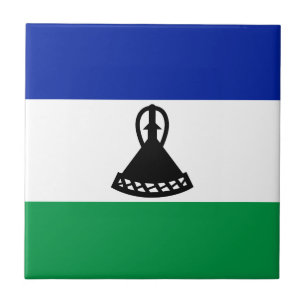 Lesotho Flag Ceramic Tile