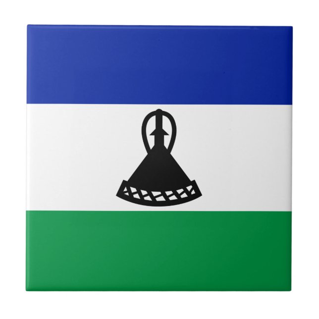 Lesotho Flag Ceramic Tile (Front)