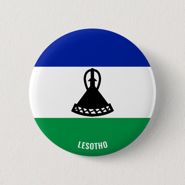 Lesotho Flag Charming Patriotic Button (Front)