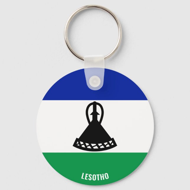 Lesotho Flag Charming Patriotic Keychain (Front)