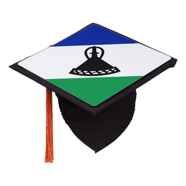 Lesotho Flag Graduation Cap Topper (Angled)