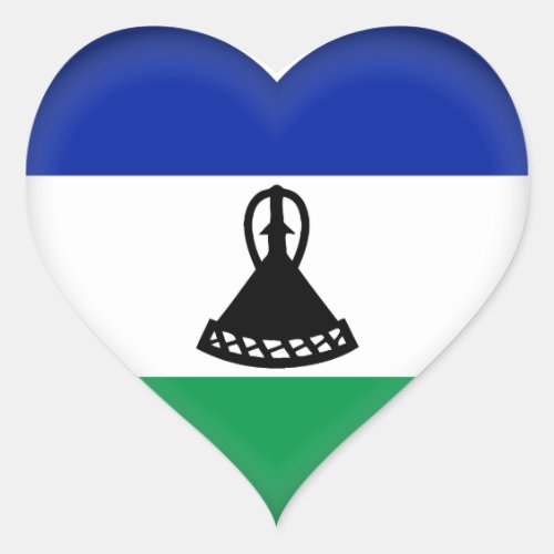 Lesotho Flag Heart Sticker