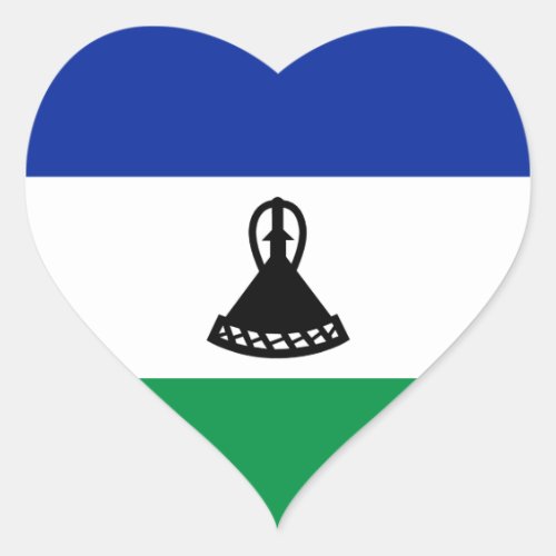 Lesotho Flag Heart Sticker
