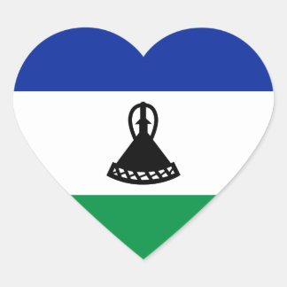 Lesotho Flag Heart Sticker