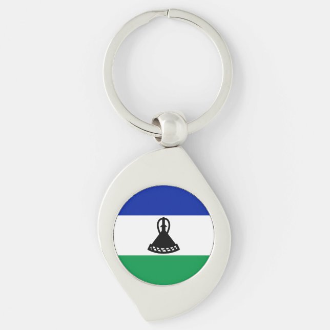 Lesotho Flag Keychain (Front)