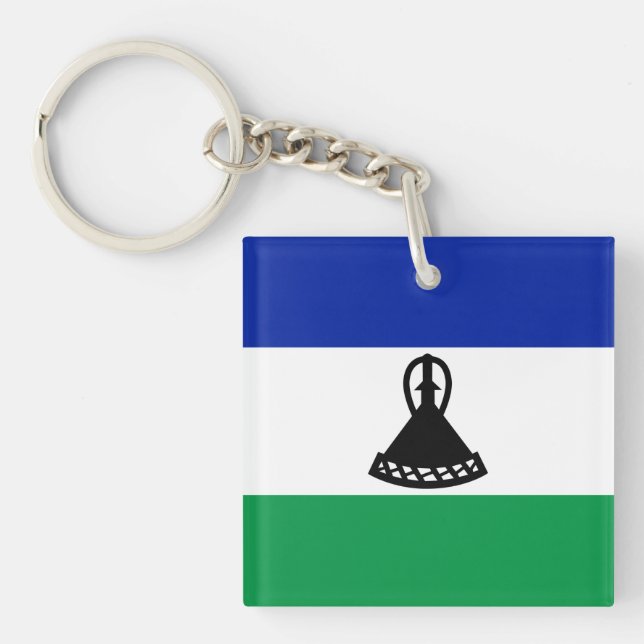 Lesotho Flag Keychain (Front)