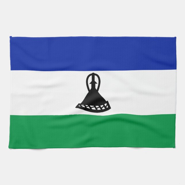 Lesotho Flag Kitchen Towel (Horizontal)