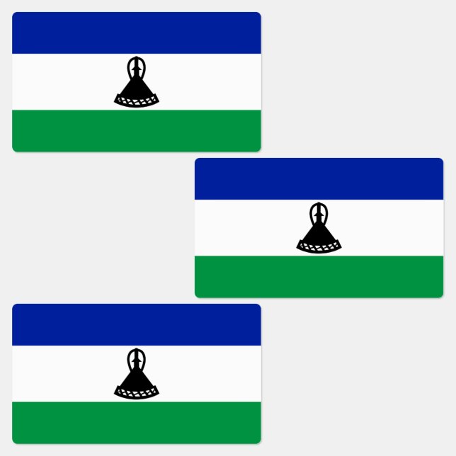Lesotho Flag Labels (Group)