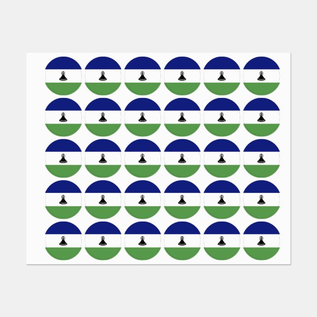 Lesotho flag labels (Sheet)