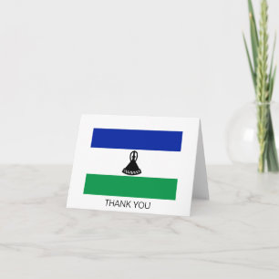 Lesotho Flag Letterpress Thank You Card