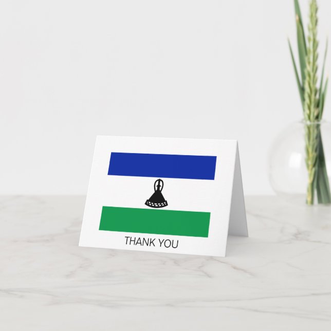 Lesotho Flag Letterpress Thank You Card (Front)