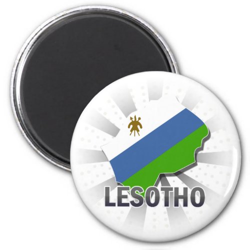 Lesotho Flag Map 20 Magnet