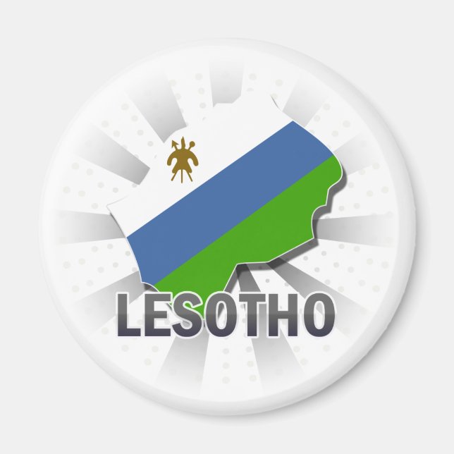 Lesotho Flag Map 2.0 Magnet (Front)