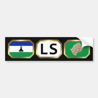 Lesotho Flag Map Code Bumper Sticker