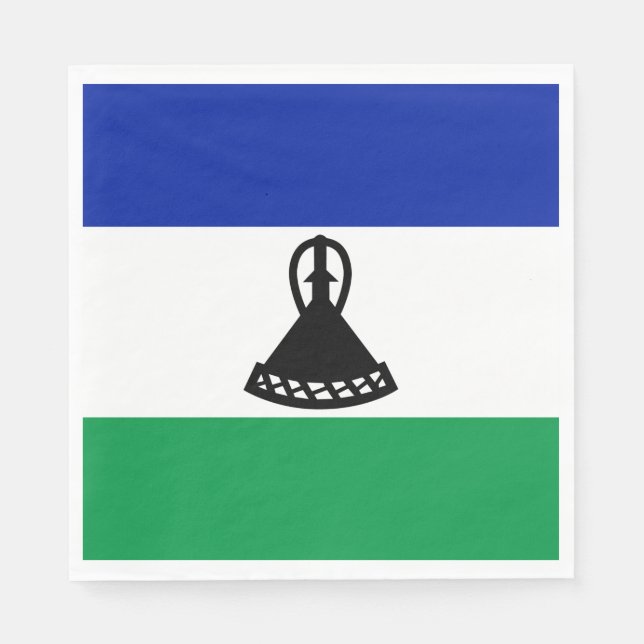 Lesotho Flag Napkins (Front)
