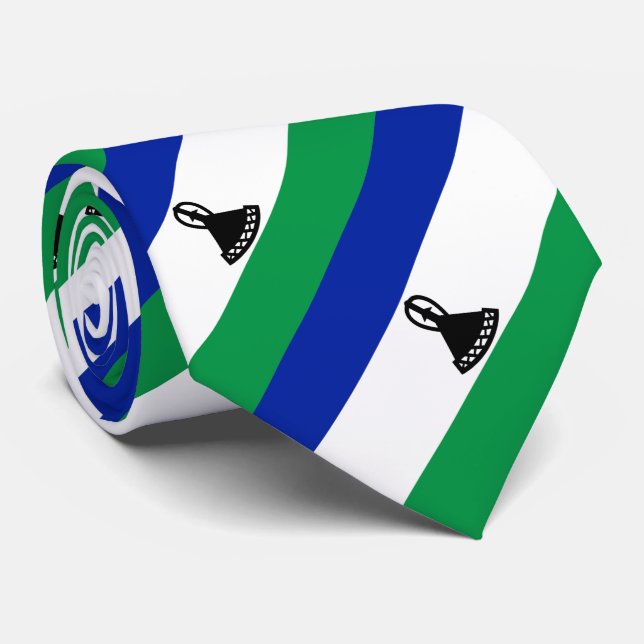 Lesotho Flag Neck Tie (Rolled)