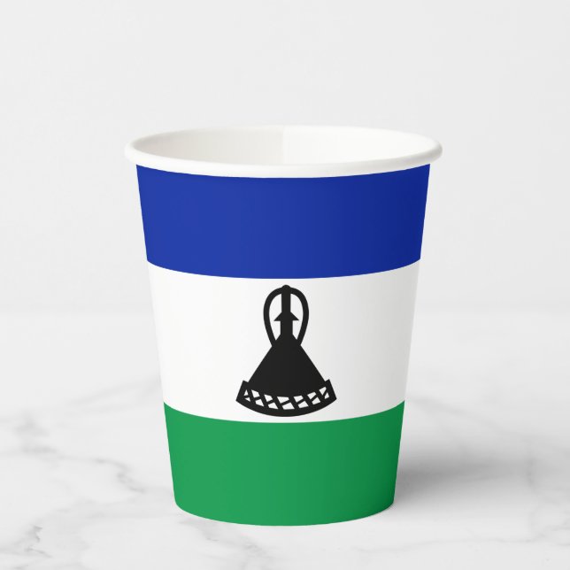 Lesotho Flag Paper Cups (Left)