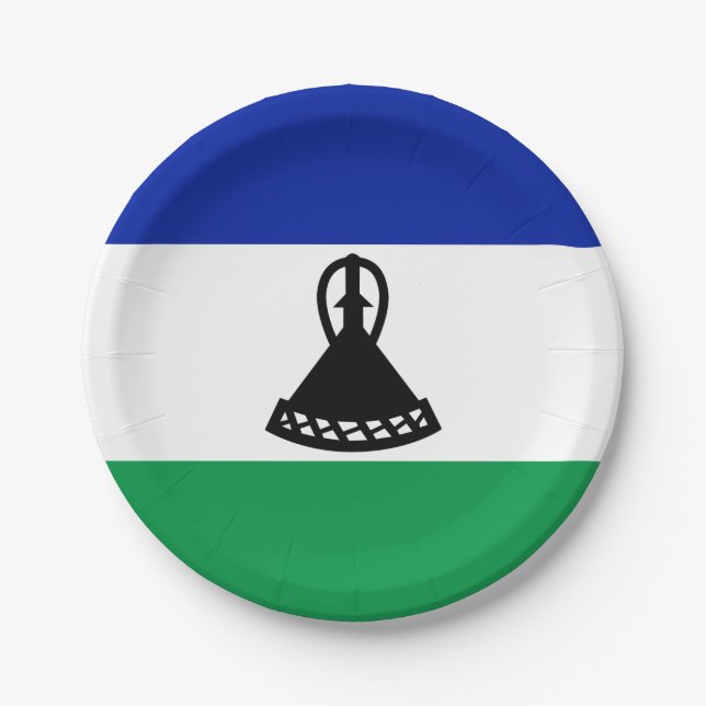 Lesotho Flag Paper Plates (Front)