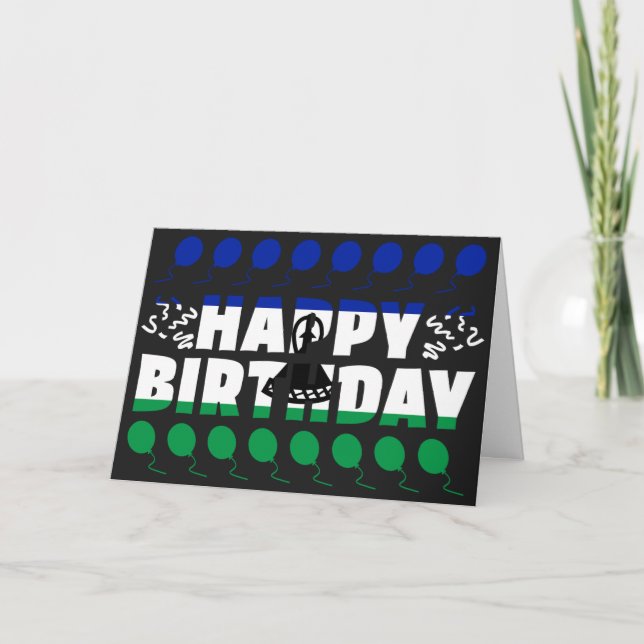 Lesotho Flag Patriotic Birthday Card (Front)