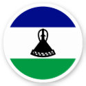Lesotho Flag Round Sticker