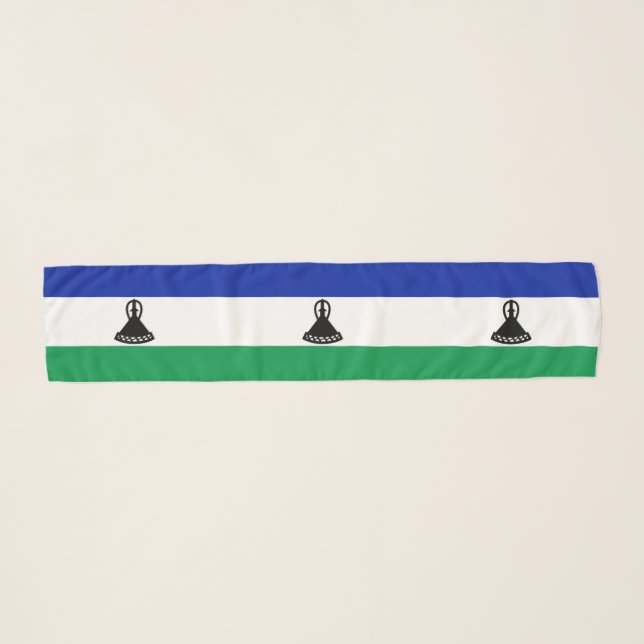 Lesotho Flag Scarf (Front (Horizontal))
