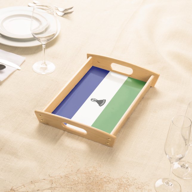 Lesotho flag serving tray (Front)