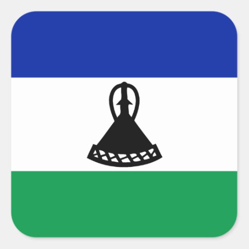 Lesotho Flag Square Sticker