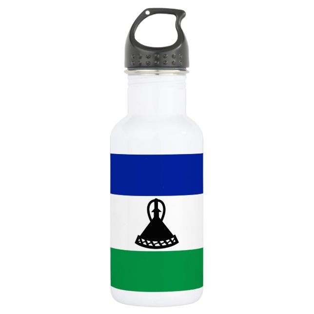 Lesotho Flag Stainless Steel Water Bottle (Front)