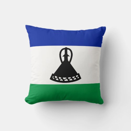 Lesotho Flag Throw Pillow