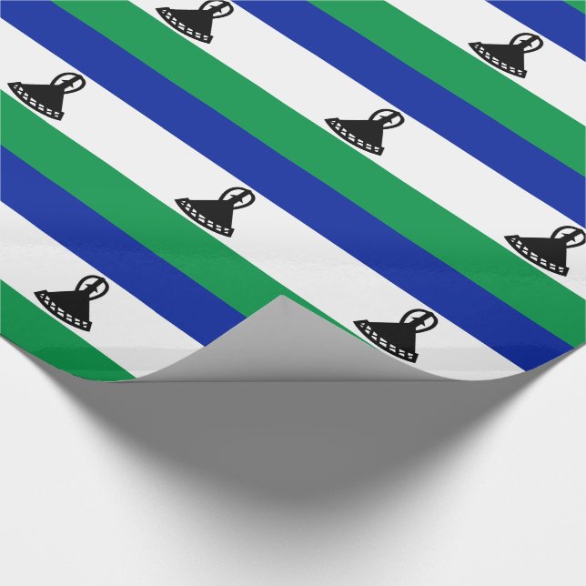 Lesotho Flag Wrapping Paper (Corner)