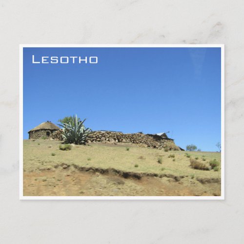 lesotho hut postcard